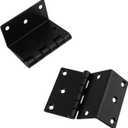 4 Pcs Door Hinge Black 2.76" Half-Surface Chest Hinges Metal 3-Fold Bending Cabinet Offset Hinges for Closet Doors Window Boxes DIY Woodworking