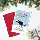Ogeby Funny Dog Christmas Card with Envelopes, Rude Christmas Gifts for Dog Lover, Humor Christmas Gift ideas for Husband, Dog Xmas Cards Gifts for Dad Mom Brother Sister Friends (blue)