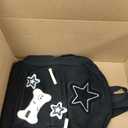 Y2K Star Corduroy Backpack for Teens - Cute Aesthetic Laptop Bookbag for School, College, Travel (Black, Fits 15.6"), Medium