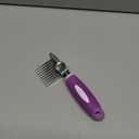 Poodle Dematting Fur Rake Comb Brush for Dogs and Cats - Long 2.5" Steel Safety Blades Metal Comb for Detangling Matted or Knotted Undercoat Hair (Purple)