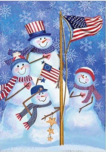 14 x Christmas Snowman Family Garden Flag 12.5" x 18" Winter Snowflakes Small Flag Decorative Double Sided Flag for Winter Xmas Holiday Farmhouse Yard Outdoor Decoration