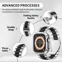 Compatible With Apple Watch Band and Case Iwatch Ultra Series 11 10 9 8 7 6 5 4 3 2 1 SE 42mm 46mm 49mm 45mm 44mm 41mm 40mm 38mm Men Women Classic Executive Classy Stainless Steel Metal Business (Black/Silver)