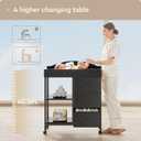 Changing Table, 3 Drawers&2 Shelves, Changing Table Dresser, Black