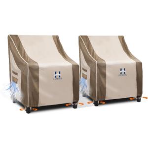 HAMLER Patio Chair Covers 2 Pack, Outdoor Chair Covers Waterproof Fits up to 29W x 30D x 36H inches, Heavy Duty Lawn Furniture Covers, Lounge Deep Seat Cover for Patio Furniture