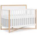 Dream On Me Owen 5-in-1 Convertible Full-Size Baby Crib in Vintage White Oak, GreenGuard Gold & JPMA, Converts to Toddler, Day, & Full-Size Bed Non-Toxic Paint, Safe Sleep Environment