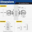 Privacy Door Knob Keyless Door Knobs Interior with Lock Bathroom Door Knob with Lock Satin Nickel Doorknob