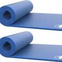 Foam Sleeping Pad for Camping - 1.25-Inch-Thick Waterproof Sleep Pad with Carry Straps for Cots, Tents, or Sleepovers by Wakeman Outdoors (Black) (Blue)