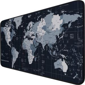 Gaming Mouse Pad, Large Extended Desk Mouse Pad, Non-Slip Spill-Resistant Mousepad with Special-Textured Surface, Anti-Fray Stitched Edges for Esports Pros Gamer Office - Map (31.5L x 15.6W inches)