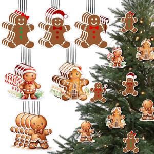 Soaoo 24 Pcs Christmas Air Freshener Gifts Bulk Gingerbread Scented Christmas Ornaments Decorations Gingerbread Man Scented Hanging Tree Decorations Xmas Party Supplies Stocking Stuffers
