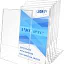 8.5x11 Inches Acrylic Sign Slant Back Holder, Plastic Display Stand,Brochure Holder, Table Top Sign Holder For Office, Home, Store, Restaurant (8pack)