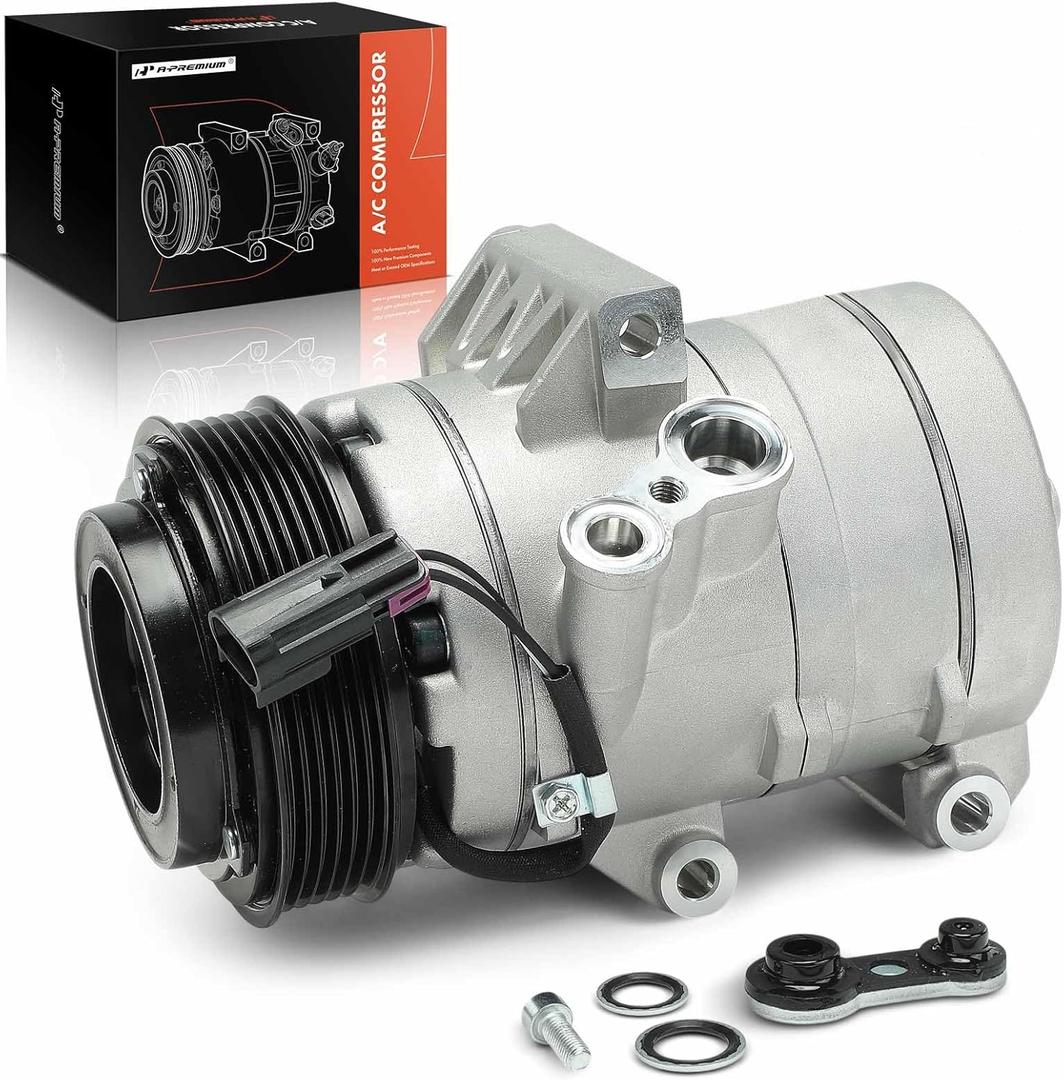 A-Premium Air Conditioner AC Compressor with Clutch Compatible with Ford Fusion 2006-2012 & Lincoln MKZ 2010, Zephyr 2006 & Mercury Milan 2006-2011, w/Oval Plug, Only for 4-3/8 "Diameter Pulley