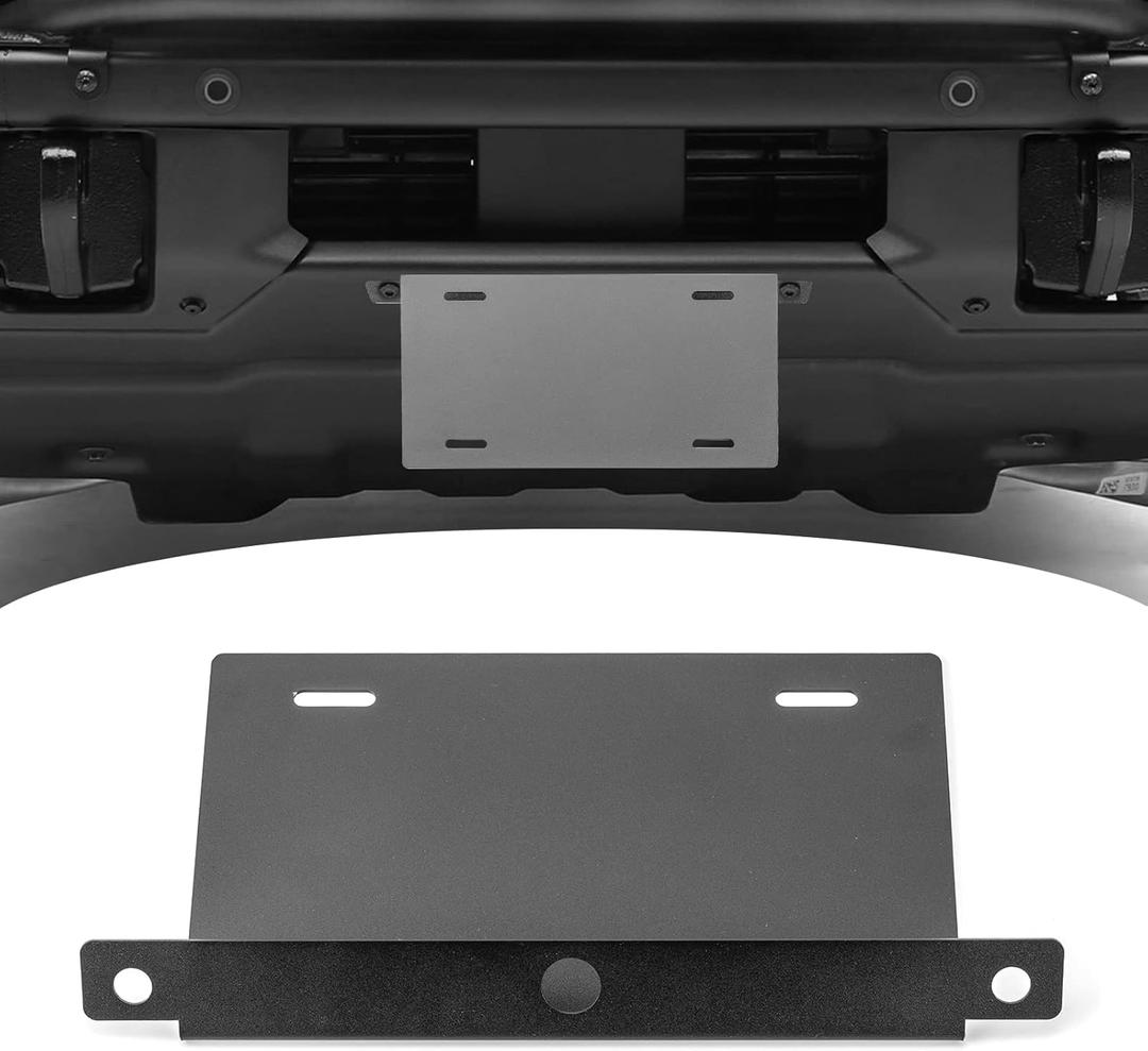 Wsays Bronco Front License Plate Bracket Steel License Plate Frame Compatible with Ford Bronco 2/4 Door 2021-2024