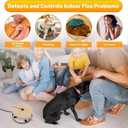 2 Pack Flea Traps for Inside Your Home, Indoor Flea Light, Bed Bug Killer with 8 Sticky Pads & 4 Light Bulb, Odorless Natural Insect Infestation Treatment Trap for Kid Pet (Coffee Brown)