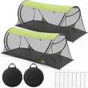 2 Pack Large Pop up Mosquito Tents 78 x 31 x 23 Inch Portable Foldable Mosquito Net with Bag and Stakes for Summer Camping Outdoor Athletes Indoor Travel Beach Bedroom
