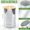 Hushee 6 Pcs 6 Pcs Disco Ball Vase Disco Planter Cylinder Glass Vase Mirror Tiles Modern Planter Pot Candle Holder for Wedding Centerpieces Birthday Party Gift Bedroom Decoration (6'')