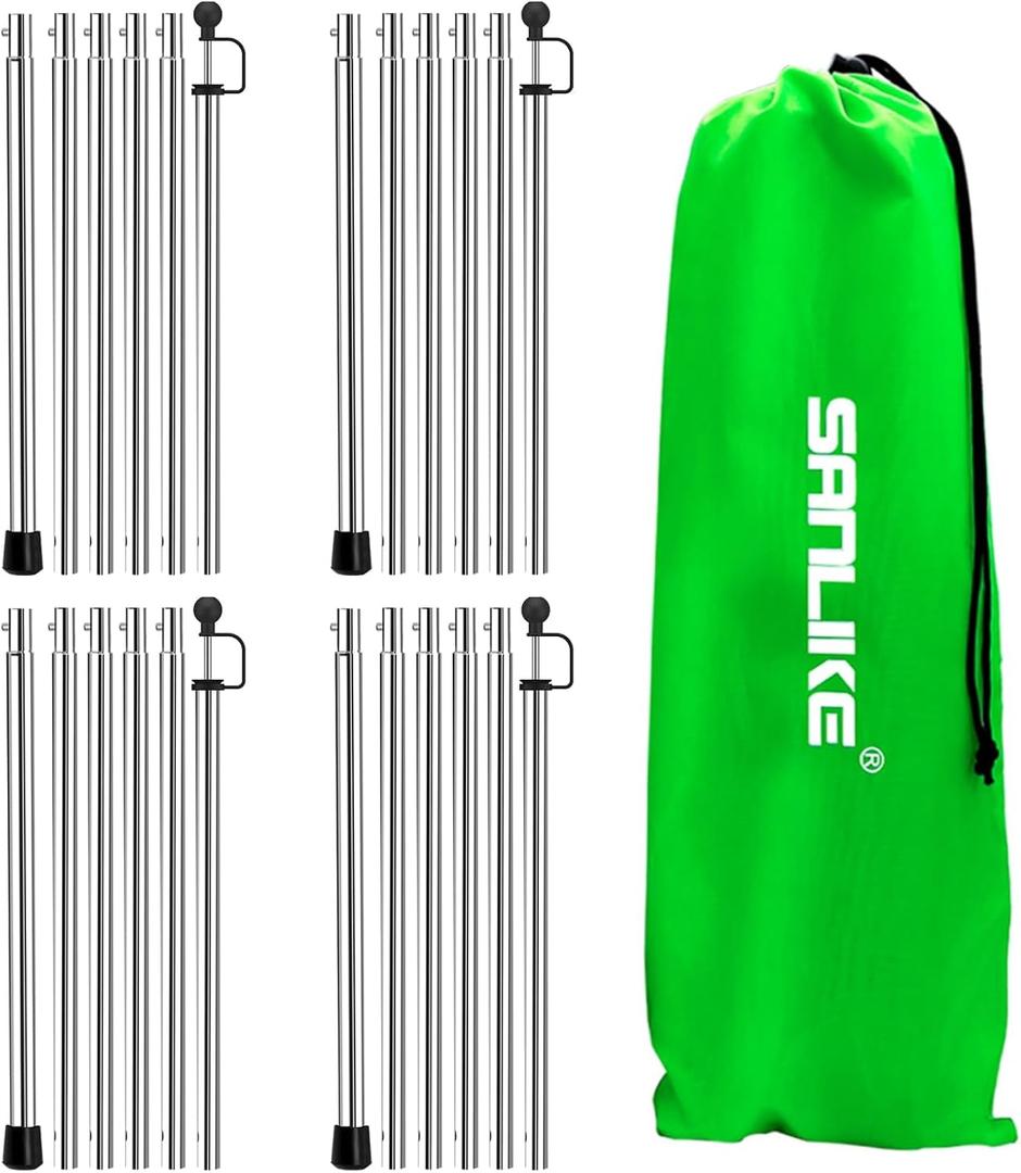 SANLIKE Tent Poles for Tarp, 90 in Tarp Poles Set of 4, Tent Poles Replacement, Telescoping Pole, Canopy Poles, Camping Poles for Rooftop Tents, Trekking Poles for Rain Fly, Camper, Awning