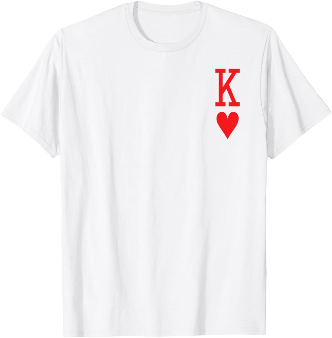 King of Hearts and Queen of Hearts Couples Matching Pajama T-Shirt 2XL