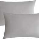 2 x Nokolulu Egyptian Cotton Pillowcases Set of 2 | 400 Thread Count Ultra-Soft & Breathable Pillow Covers - Skin-Friendly Envelope Closure (Gray, King)
