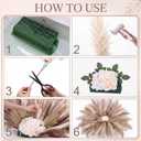Tigeen 31.5" 138 Pcs Natural Pampas Grass Boho Decor Natural Blades Roses