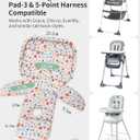 Baby High Chair Cover, Machine Washable High Chair Cushion Pad, Waterproof & Soft, Fits 3-5 Point Harness Chairs, High Chair Replacement Cover for Home & Restaurant Use Oatmeal