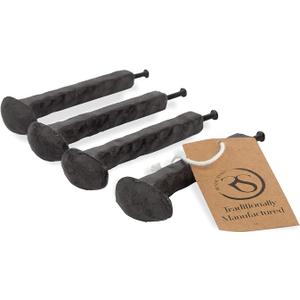 Rustic State Ray Screw in Wall Mount Cast Iron Hooks Coat Towel Bag Hat Hanger Multiuse Entryway Railroad Spike Rack Black Set of 4