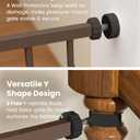 Mom's Choice-GROWNSY Baby Gate for Stairs, 29.5"-48.4" Pressure Mounted Baby Gate for Top of Stair&Doorway with V-Shaped Rods, Anti-Trip Pedal,Wide Stairs Dog Gate Easy Install w/Red Reminder,Brown
