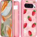 for Google Pixel 9 Pro XL Case - Women Girls Cute Cover Girly Aesthetic Kawaii Unique Design Teens Pretty Strawberry Heavy Duty Shockproof Protective Phone Case for Pixel 9 Pro XL 6.8 Inch
