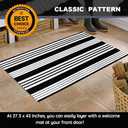 KaHouen Black and White Striped Rug (27.5 x 43 Inches),Black and White Outdoor Rug, Hand-Woven Striped Rug Indoor/Outdoor Area Rug Front Door Floor Mat for Farmhouse/Porch/Living Room.