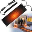 EAGWON Heated Snow Melting Mats, 10x30 in No-Slip Rubber Outdoor Mat, Ice Melt Pads for Walkways, Decks, Stairs, Doorways, Driveway, Backyards & Roof Valley Ice Dam Prevention (10” x 30")