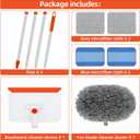 Baseboard Cleaner Tool with Handle, Extendable Long Handle Baseboard Cleaning Duster with Reusable Pads for Floorboard, Ceiling Fan Blade Cleaner Duster (Gray)