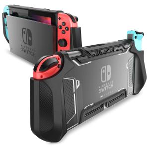 Mumba Dockable Case Compatible for Nintendo Switch (2017 Release), [Blade Series] TPU Grip Protective Cover Case with Ergonomic Design and Comfort Grip,Original Switch Case Accessories (Black)