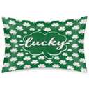 St. Patrick's Day Satin Pillowcase for Hair and Skin, Green Clover Silk Pillow Case Queen Size Silky Pillowcases with Zipper Cooling Pillow Cover (20x30 Inches)