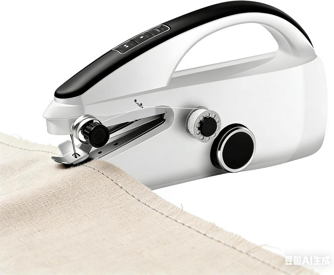 Handheld Sewing Machine,Two dear,Mini sewing machine,Easy to Use for Beginners and Fast Stitch Suitable for Clothes,Fabrics and Fast Stitch Suitable - Black