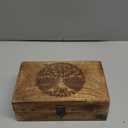 Samhita Handmade Mango Wood Tree of Life Engraving Beautifully Keepsake Box Jewellery Organiser Unique Gift Ideas for Men & Women (Flame Work Finish)