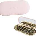 Dosey 7 Day Pill Compact Travel Pill Organizer - Pill Case with 7 Pill Compartments for Medicine Storage & Protection Stylish & Elegant Medication Organizer with Mirror, Blush