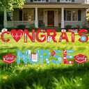 15 Pcs Nurse Graduation Yard Signs with 30 Stakes Nursing Graduation Decorations for Outdoor Waterproof Grad Cap Congrats Nurse Lawn Signs for Medical School Garden Grad Celebration Supply
