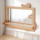 Montessori Mirror with Baby Pull Up Bar Pull to Stand 23.6" x 15.7"
Shatterproof, Horizontal & Vertical Mount, Squirrel Accessory, FSC-Certified Solid Wood