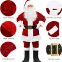 SOMOYA Santa Claus Costume for Men Christmas Santa Suit Deluxe Santa Outfit Plush Velvet 9 Pcs (X-Large, Burgundy)