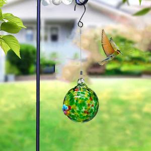 Outdoor Colorful Wind Chime Hummingbird Feeder, Portable Automatic Hanging Glass Wind Chime Water Feeder Waterproof Charming Wind Chimes Hummingbird Feeder for Garden Decoration, 2 pack