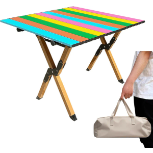 DEOMAi Folding Camping Table Support Up to 250 lbs Multipurpose Folding Table Adjustable Height with Carry Bag Portable Outdoor Table Suitable for Camping, Picnics, BBQ, RV Travel