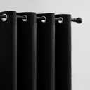 LIMON HOME Black Blackout Curtains 96 inches Long for Living Room Bedroom, Soundproof Window Treatment Black Out Drapes for Hall Room, Set of 2 Panels
