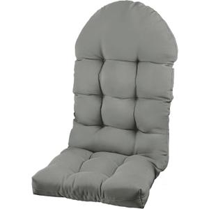 Adirondack Chair Cushion, Rocking Chair Cushion 44x19.4x4 inch, High Back Patio Cushions of Upper and Lower with Ties, Sunscreen and Fade-Resistant (Gray, 1), 1 Count