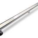 SaniteModar Linear Shower Drain 48 inch with Tiled Stealth and 304 Stainless Steel Brushed Polished 2 in 1 Panels.Tile Insert Shower Drain Equipped Adjustable Feet,Hair Filters