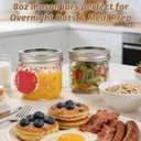 8 oz Wide Mouth Mason Jars with Embossing Pattern&Volume Marks,12 Pack Half Pint Canning Jars with Tags & Brush,Glass Storage Jars with Lids for Yogurt,Overnight Oats,Food Storage,Gift Giving & Crafts