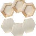 6 Pack Unfinished Wood Canvas Boards for Painting, 4x4.6 in Hexagon Wooden Panels for Crafts