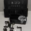 KDD 7 in 1 Desk Side Organizer Set, Under Desk Laptop Holder Storage, No Drill Laptop Stand Mount with 2 Cup Holder, Pen Holder, Headphone Hanger and 2 Pin Magnet, Detachable Hanging Stand (Fit for 13.8" Devices)