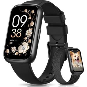 Fitness Tracker, Smart Watches for Women/Men, 24/7 Heart Rate Monitor Watch with Sleep Tracker, Step Counter, 20+ Sport Modes Fitness Watches for Women/Men, Android Smart Watch for Phones (Black)