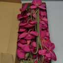 38 Inch Orchids Artificial Flowers 6 PCS Fake Orchids Velvet Silk Orchids Faux Orchid Flowers Long Stem Artificial Flowers for Tall Vase for Home Wedding Decoration(Fuchsia)