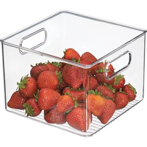 iDesign Pantry Storage Bin with Handles for Kitchen Cabinets or Fridge - Clear - Made in USA