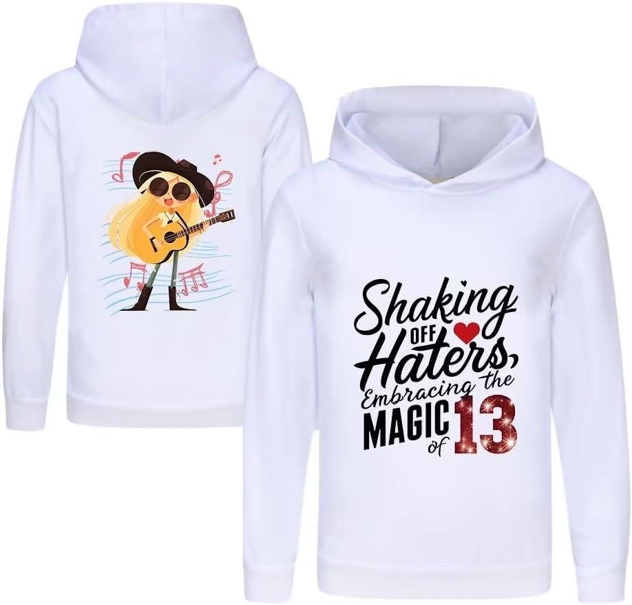 The Cotton Cartoon Hoodie Hooded Pullover Sweatshirt, Cute Clothes Hoodies (5-6 Years, White)